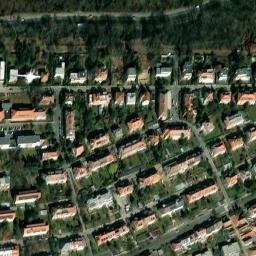 Satellite imagery of Střešovice [Praha-Břevnov] army hospital chimney, CZ
