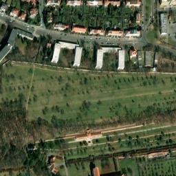 Satellite imagery of Střešovice [Praha-Břevnov] army hospital chimney, CZ