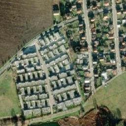 Satellite imagery of [Unhošť] former brewery chimney, CZ