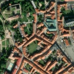 Satellite imagery of [Cheb] church & outlook t., CZ