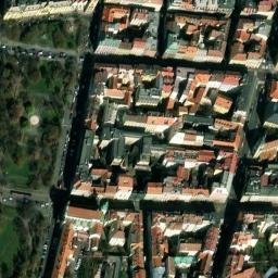 Satellite imagery of Emauzy [Praha-Nové Město] church t., CZ