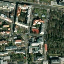 Satellite imagery of [Praha-Vinohrady] hospital chimney, CZ