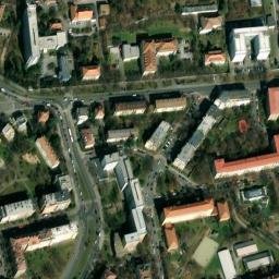 Satellite imagery of [Praha-Vinohrady] hospital chimney, CZ