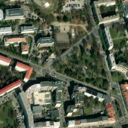 Satellite imagery of [Praha-Vinohrady] hospital chimney, CZ