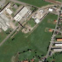 Satellite imagery of [Dlouhoňovice] former milk factory chimney, CZ