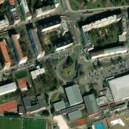 Satellite imagery of [Praha-Vinohrady] hospital chimney, CZ