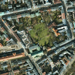 Satellite imagery of Krakow Old Town, PL