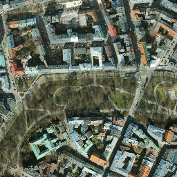 Satellite imagery of Krakow Old Town, PL