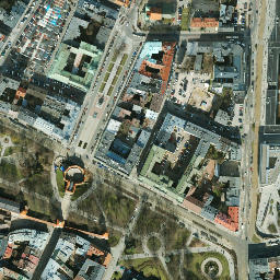 Satellite imagery of Krakow Old Town, PL