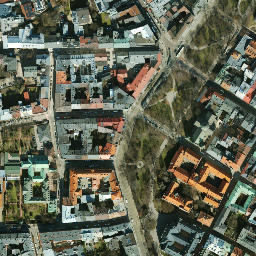 Satellite imagery of Krakow Old Town, PL