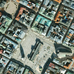 Satellite imagery of Krakow Old Town, PL