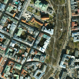 Satellite imagery of Krakow Old Town, PL