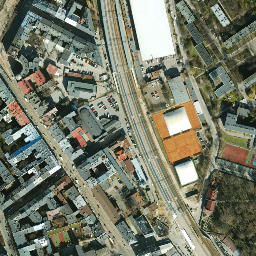 Satellite imagery of Old Jewish district, PL