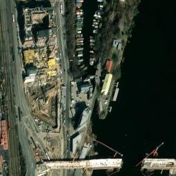 Satellite imagery of [Praha-Smíchov] former distillery chimney, CZ