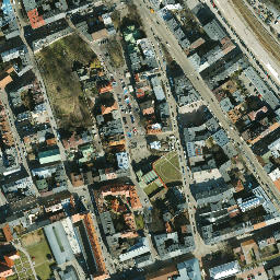Satellite imagery of Old Jewish district, PL
