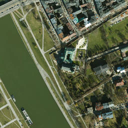 Satellite imagery of Old Jewish district, PL