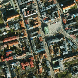 Satellite imagery of Old Krakow Ghetto, PL