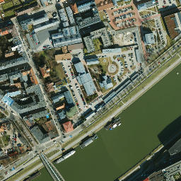 Satellite imagery of Old Krakow Ghetto, PL