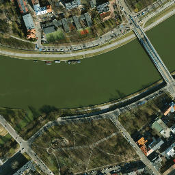 Satellite imagery of Old Krakow Ghetto, PL