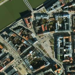 Satellite imagery of Old Krakow Ghetto, PL