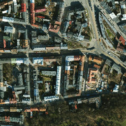 Satellite imagery of Old Krakow Ghetto, PL