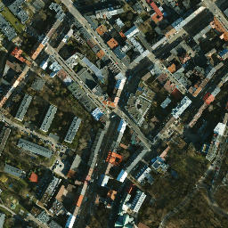 Satellite imagery of Old Krakow Ghetto, PL