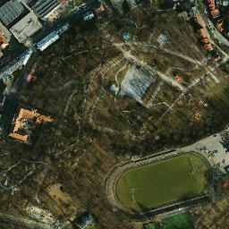 Satellite imagery of Old Krakow Ghetto, PL