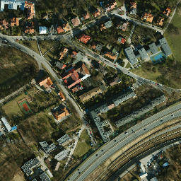 Satellite imagery of Old Krakow Ghetto, PL