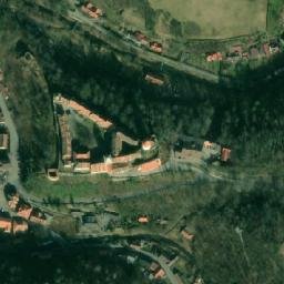 Satellite imagery of [Křivoklát]burg & outlook t., CZ