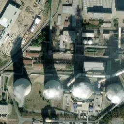 Satellite imagery of [Chvaletice nad Labem] power plant chimney, CZ
