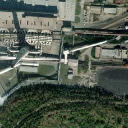 Satellite imagery of [Chvaletice nad Labem] power plant chimney, CZ