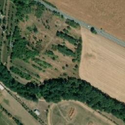 Satellite imagery of Lepějovice [Valy nad Labem] cemetery church sanctus t., CZ
