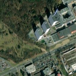 Satellite imagery of [Praha-Kamýk] police academy chimney, CZ