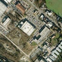 Satellite imagery of Interier [Říčany u Prahy] factory chimney, CZ