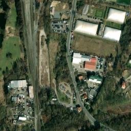 Satellite imagery of [Praha-Modřany] former sugar factory chimney, CZ