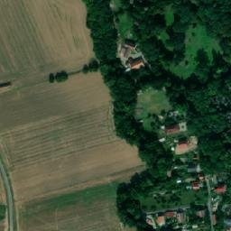 Satellite imagery of [Trojovice] church t., CZ