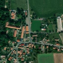 Satellite imagery of [Trojovice] church t., CZ