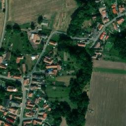 Satellite imagery of [Trojovice] church t., CZ