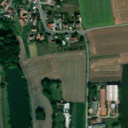 Satellite imagery of [Trojovice] church t., CZ
