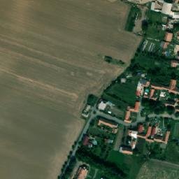 Satellite imagery of [Trojovice] church t., CZ