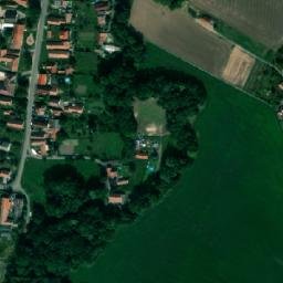 Satellite imagery of [Trojovice] church t., CZ