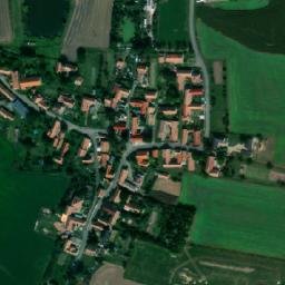 Satellite imagery of [Trojovice] church t., CZ