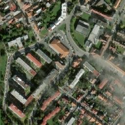 Satellite imagery of [Čáslav] church & outlook t., CZ