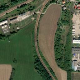 Satellite imagery of Korona [Zdice] former sugar factory chimney, CZ