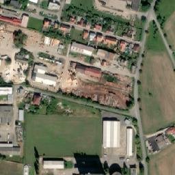 Satellite imagery of Korona [Zdice] former sugar factory chimney, CZ