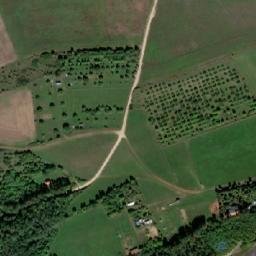 Satellite imagery of sv.Roch [Žebrák] cemetery church t., CZ
