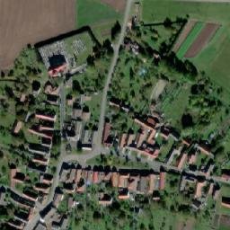 Satellite imagery of sv. Michael [Uhelná Příbram] church t., CZ