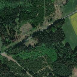 Satellite imagery of Tasice [Bělá u Jedlé] glassworks chimney, CZ