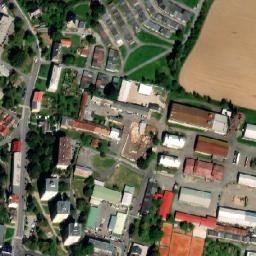 Satellite imagery of [Bílovec-město]church & outlook t., CZ