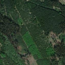 Satellite imagery of Tasice [Bělá u Jedlé] glassworks chimney, CZ